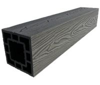 Столб опорный ДПК 3D фактура дерева Графит Столб опорный ДПК 3D фактура дерева Графит