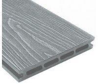 Террасная доска ДПК универсальная шовная с тиснением Серый Террасная доска ДПК универсальная шовная с тиснением Серый