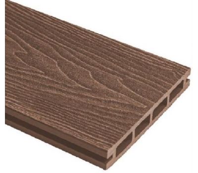Террасная доска ДПК (Middle) Esthetic Wood шовная с 3D тиснением Тёмно-коричневый от производителя  Holzhof по цене 606 р