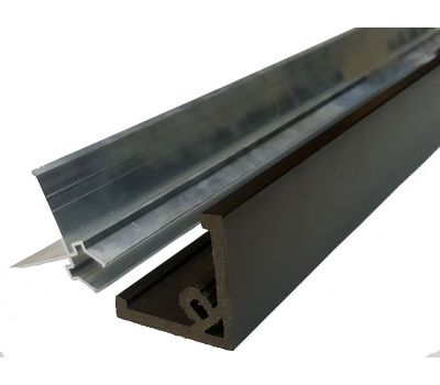 Стартовый профиль ДПК (не шлифованный) с алюминиевой направляющей от производителя Holzhof по цене 364 р Стартовый профиль ДПК (не шлифованный) с алюминиевой направляющей от производителя Holzhof по цене 364 р