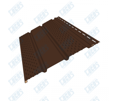 Софит тройной с перфорацией по бокам Тёмный каштан от производителя  Tecos по цене 608 р