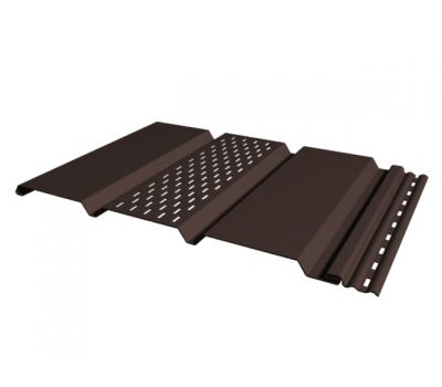 Софит тройной с частичной перфорацией посередине Тёмный каштан от производителя  Tecos по цене 608 р