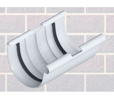 Соединитель для желоба Белый от производителя Альта-профиль по цене 300 р Соединитель для желоба Белый от производителя Альта-профиль по цене 300 р