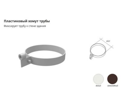 Пластиковый хомут трубы ПВХ Белый от производителя Grand Line по цене 100 р Пластиковый хомут трубы ПВХ Белый от производителя Grand Line по цене 100 р