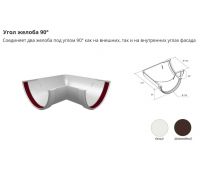 Угол желоба 90 град. универсальный ПВХ Белый Угол желоба 90 град. универсальный ПВХ Белый