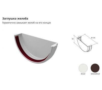 Заглушка желоба ПВХ Белый от производителя Grand Line по цене 100 р Заглушка желоба ПВХ Белый от производителя Grand Line по цене 100 р