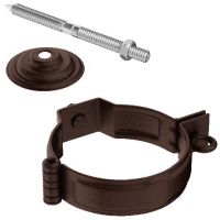 Декоративный хомут трубы под метиз с комплектом крепления RAL 8017 Коричневый matt 125/90 Декоративный хомут трубы под метиз с комплектом крепления RAL 8017 Коричневый matt 125/90