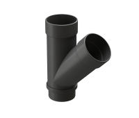 Тройник 45˚ Lux ПВХ Графит Тройник 45˚ Lux ПВХ Графит